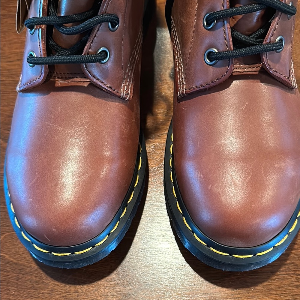 Dr. Martens Brown Leather Combat Boots with Air-Cushioned Sole - Picture 7 of 13